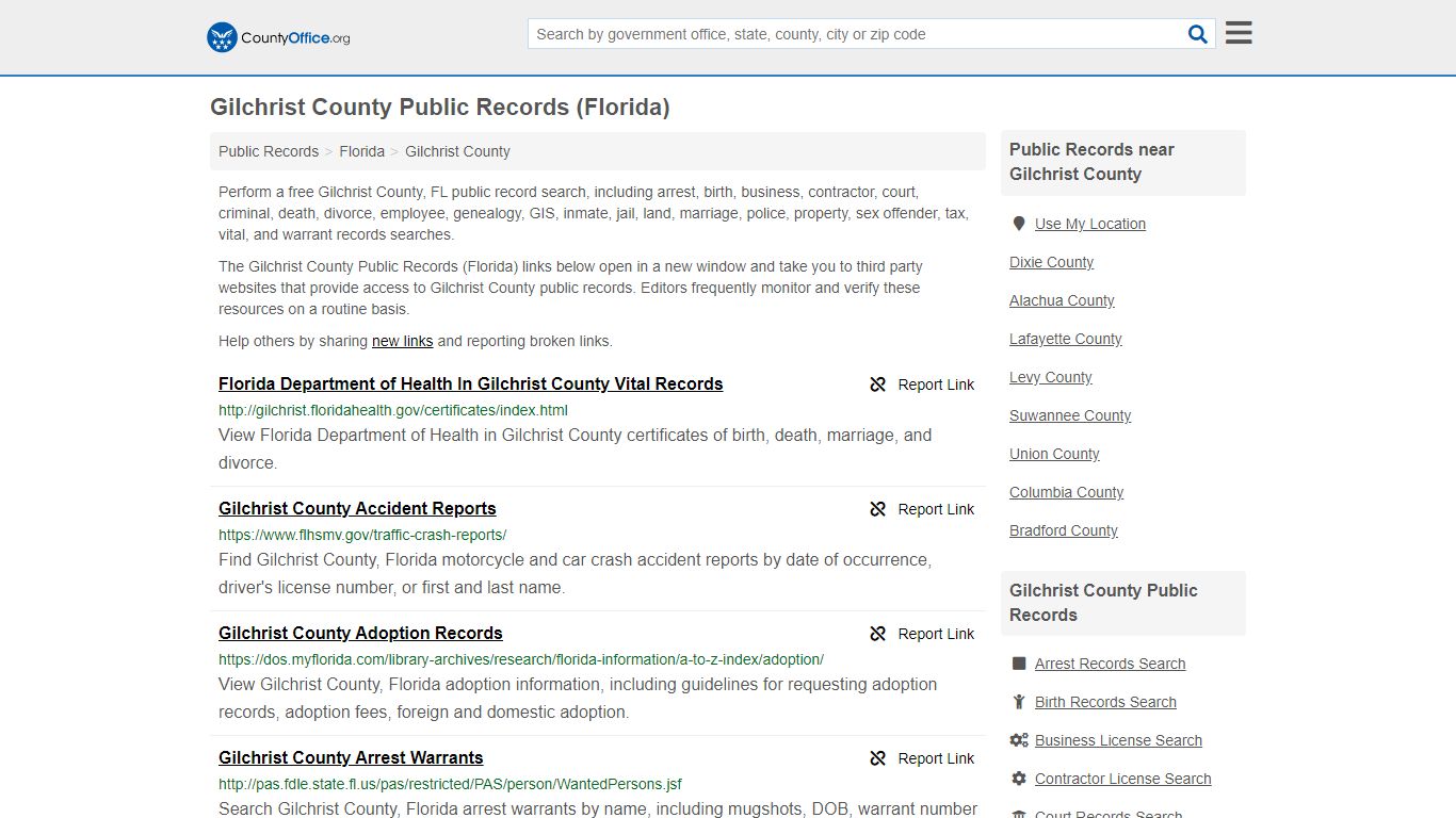 Public Records - Gilchrist County, FL (Business, Criminal ...