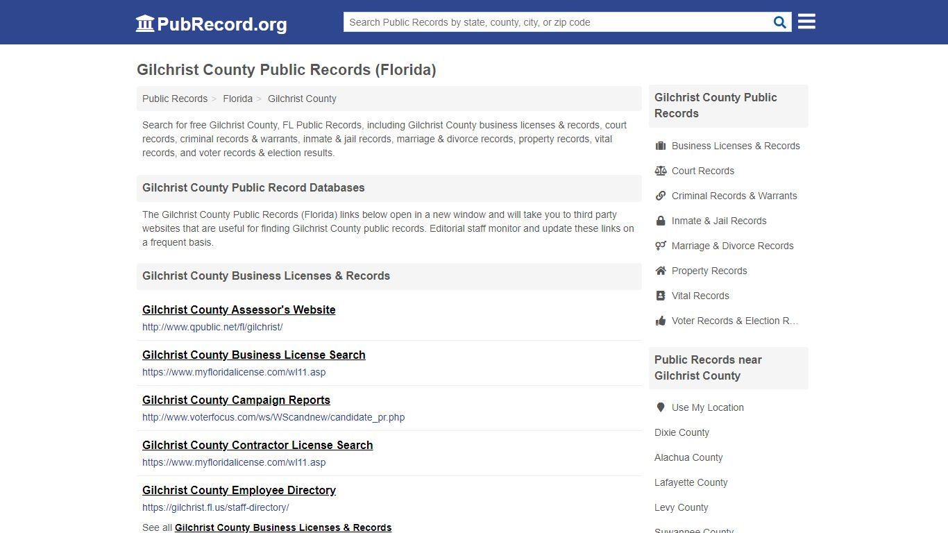 Free Gilchrist County Public Records (Florida Public Records)